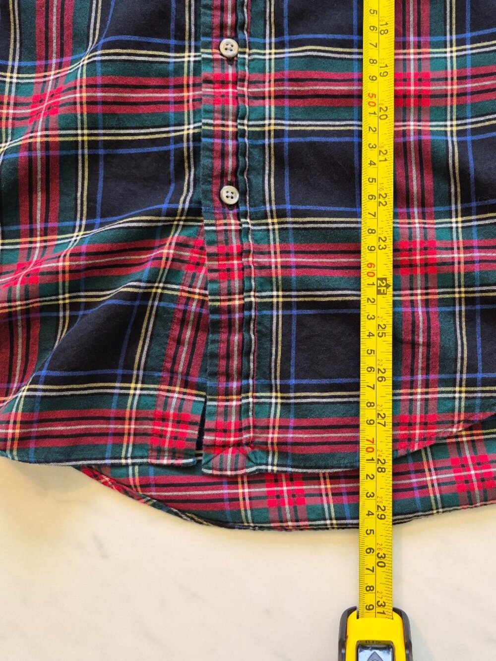 Polo Ralph Lauren Shirt Mens Medium Red Green Plaid Slim Fit Button Down - Picture 8 of 8